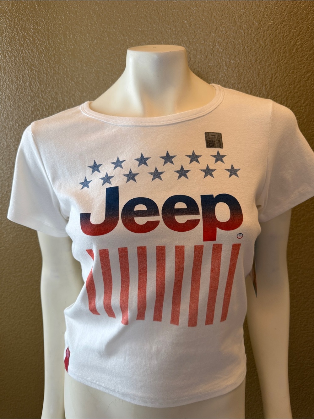 Jeep Red and Blue Logo Flag Graphic Tee